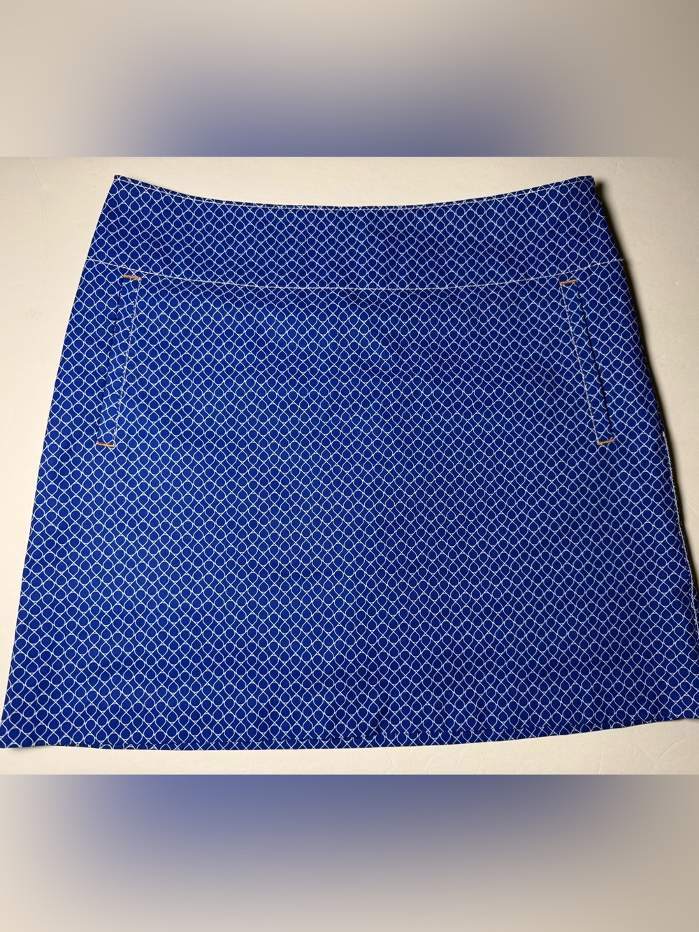Annika Cutter & Buck Blue Geometric Golf Skort Size 6 Tennis Pickleball Stretch